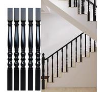 Pasamanos para exteriores e interiores para escalones, balaustres de madera de 33.4/37.4 pulgadas de alto, paquete de 2/5/10 pilares de barandilla de cubierta/escalera para villa, hotel, balcón, ático