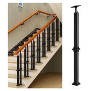 Pasamanos para exteriores e interiores para escalones y escaleras, balaustres ajustables de barandilla de cubierta, 31-39 pulgadas de altura, pilar de montaje en piso con soporte angular para pasillos