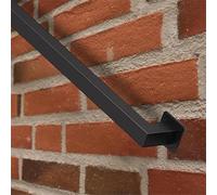Pasamanos para exteriores - Pasamanos de hierro forjado negro para montaje en pared pasamanos para escaleras pasamanos para exteriores o escaleras interiores barra de seguridad con accesorios(200cm)