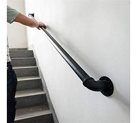 Pasamanos Redondas - Kit Completo. Escaleras Escalera Barandillas Banister Barandilla Soporte de Riel Montaje en Pared para Niños Discapacitados en Interiores Exteriores Hierro Forjado de Metal/100Cm