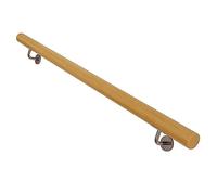 Pasamanos redondo de madera para escaleras de interior, pasamanos de escalera de madera de 1 a 20 pies, barandilla de montaje en pared, barra de soporte antideslizante con soporte ( Color : Natural ,