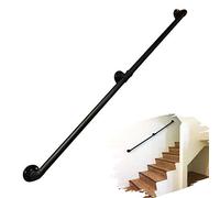 Pasamanos redondo para escaleras, pasamanos de interior de hierro forjado negro para niños discapacitados, barandilla de seguridad para pasillos, soporte de metal duradero