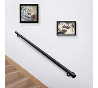 Pasamanos redondos negros, rampa de escalera de pared, barra de apoyo moderna de metal antideslizante para pasillos, lofts, escalones interiores y exteriores - 1 2 3 4 5 6 metros (250 cm)
