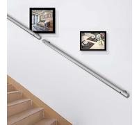 Pasamanos redondos para escaleras, barandilla de escalera de metal para interiores y exteriores, pasamanos de seguridad montados en la pared, barra de soporte de acero inoxidable.(350cm)