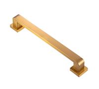 Pasamanos reforzado de acero inoxidable con agarre antideslizante para escaleras, balcón, porche y pasillo, base gruesa y duradera, soporte de seguridad (dorado, 60 cm)