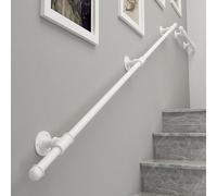 Pasamanos resistentes para escaleras exteriores, pasamanos metálicos para escaleras exteriores, barras de seguridad para personas mayores, barandillas y pasamanos para escaleras.(Wit,14ft/426cm)
