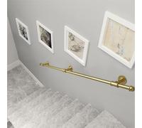 Pasamanos resistentes para escaleras exteriores, pasamanos metálicos para escaleras exteriores, barras de seguridad para personas mayores, barandillas y pasamanos para escaleras.(Gold,14ft/426cm)