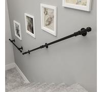 Pasamanos resistentes para escaleras exteriores, pasamanos metálicos para escaleras exteriores, barras de seguridad para personas mayores, barandillas y pasamanos para escaleras.(Nero,14ft/426cm)
