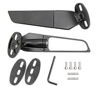 Pasamer Espejo Retrovisor De Motocicleta, Aleación De Aluminio + Goma Retrovisores Moto, Espejo Retrovisor Giratorio a Prueba De Viento Vista Amplia Ajustable