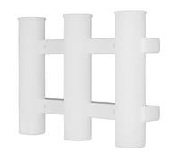 Pasamer Soporte de caña de Pescar, Soporte de caña de Pescar ABS Multifuncional de 3 Tubos con 4 Tornillos para Barco de Pesca Blanco