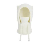 Pasamontañas 3 en 1 con Forro Polar for Mujer, Gorro de Punto, Bufanda, mascarilla, térmico, for Clima frío y Deportes al Aire Libre.(X047 White 9206)