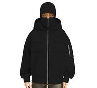 Pasamontañas con capucha para hombre, resistente al viento, cálida, con capucha, cremallera completa, sudaderas de ocio, abrigo ligero de moda, color sólido, camisetas de manga larga con bolsillos