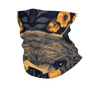 Pasamontañas con estampado de oso negro con texto en inglés "A Black Bear is Among The Flowers" para hombres y mujeres