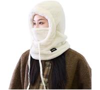 Pasamontañas con forro polar para mujer con calentador de cuello y orejeras, máscara de ciclismo de invierno resistente al viento para clima frío, deportes al aire libre, bufanda todo en uno para la