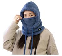 Pasamontañas con forro polar para mujer con calentador de cuello y orejeras, máscara de ciclismo de invierno resistente al viento para clima frío, deportes al aire libre, bufanda todo en uno para la