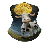 Pasamontañas Cow Over The Moon Calentador De Cuello Multifuncional Bandana Respirable Cuello Bufanda para Senderismo Correr Pesca 25X50CM