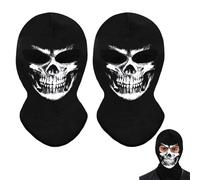 Pasamontañas de Calavera para Moto y Deportes al Aire Libre-2 Unidades-Talla única - diseño Transpirable de Verano-Tela de Hielo elástica Ligera-Estilo gótico para Ciclismo, Fiestas y Uso di