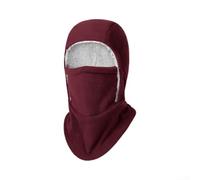 Pasamontañas de forro polar, cálido, resistente al viento, máscara completa (rojo vino)