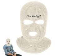 Pasamontañas De Punto De 3 Agujeros - Cubierta De Invierno De Cara Completa, Gorro De Punto Cálido Y De Larga Duración Para Hombres Y Mujeres | Equipo de protección facial para correr, esquiar, snowbo