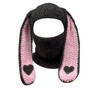 Pasamontañas divertido con orejas de conejo, gorro de moto, pasamontañas de punto, pasamontañas, bicicleta, mujer, hombre, invierno, máscara facial cálida, al aire libre, gorras de nieve, trineo de