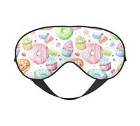 Pasamontañas Donuts Muffins Azúcar Impresión Suave Máscara de Ojos Reversible Cubierta para Viajes Correa Ajustable Blackout Sleep