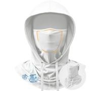 Pasamontañas Moto, 3 en 1 Pasamontañas Verano, Protector UV Balaclava, Máscara de Pasamontañas, Balaclava Elástico y Transpirable, para Ddeportes al Aire Libre, Ciclismo, Pesca (Blanco)