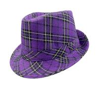 Pasamontañas Mujer Cómodo, Beret Mujer Carnaval Melón Morado Estilo Jazz a Cuadros para Espectáculos Y Carnaval