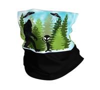 Pasamontañas Ovnis Alienígenas Y Bigfoot Calentador De Cuello Protección UV Bandana Multifuncional Cuello Bufanda para Adulto Ciclismo Senderismo 25X50CM