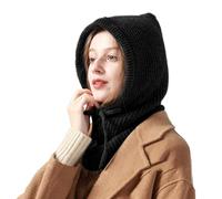 Pasamontañas para mujer, gorro de punto de invierno, bufanda con capucha impermeable, pasamontañas cálido, gorro de invierno, gorro grueso de una pieza, pasamontañas, juego de bufanda, gorro de esquí