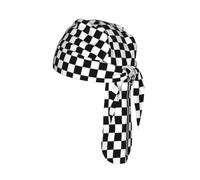 Pasamontañas Piezas Bandana Gorra de Calavera Ajustable para Secado Rápido Protección Solar Deportes, Clásico Cuadros de Carrera Blanco y Negro Geométrico Victoria