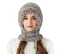 Pasamontañas térmicas de terciopelo Shy - de cara y cuello a prueba de viento | Bufanda con forro suave para invierno, esquí, ciclismo, senderismo, correr, protección al aire libre, gris