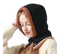 Pasamontañas Termico Invierno para Mujer, Balaclava Esqui Polar Multifuncional Gorro de Punto Caliente Capucha Bufanda Beanie Sombrero Foulard (FR/ES, Letras, Talla única, Negro)