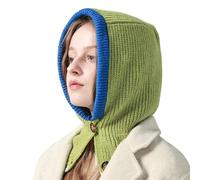 Pasamontañas Termico Invierno para Mujer, Balaclava Esqui Polar Multifuncional Gorro de Punto Caliente Capucha Bufanda Beanie Sombrero Foulard (FR/ES, Letras, Talla única, Verde)