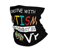 Pasamontañas Una Persona con Autismo Me Ha Enseñado Que El Amor No Necesita Palabras. Calentador De Cuello Multifuncional Bandana Durable Cuello Bufanda para Senderismo Adulto Ciclismo 25X50CM