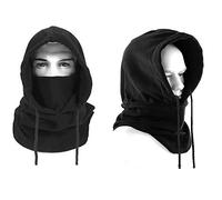 Pasamontañas unisex, Mincome forro polar con capucha máscara Balaclava para actividades de invierno al aire libre, tamaño talla única, negro