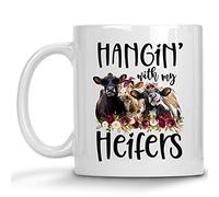 Pasando El Rato Con Mis Vacas Y Novillas. Granja Divertida Con Estampado De Leopardo. Taza Divertido Mug Duradero Taza De Café Para Cappuccino Oficina Cacao 330Ml