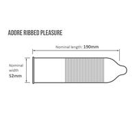 144 Condones Adore 190x52 mm Ribeteados