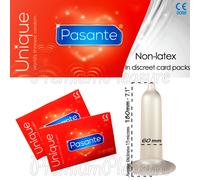 Pasante Unique Mundo más Finos Condones No Contiene Látex Quemado Base Muy Súper