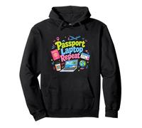 Pasaporte Laptop Repeat Travel Work Lifestyle Design Sudadera con Capucha