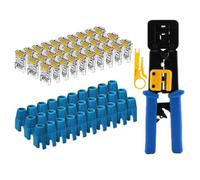 Pasar a través de RJ45 crimpadora herramientas de red manual alicates cat5 cat6 8p8c Pelacables abrazadera de presión pinzas clip multifunción
