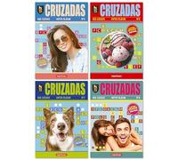 Pasatiempos Angel Europa, Mega Pack - Libros de 320 Páginas - Letra Grande - Elige tu Pack de Sudokus, Sopas de Letras o Cruzadas Envío Gratis (Pack de 4 Cruzadas)