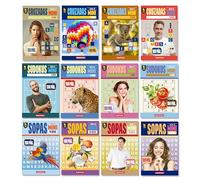 Pasatiempos Angel Europa Mega Pack Libros de Bolsillo, 100 páginas - Elige tu Pack de 3, 4 o 12 Libros de Sudokus, Sopas o Cruzadas - Formato Mini 11x16 cm, Envío Gratis (Pack Completo 12 Libros)