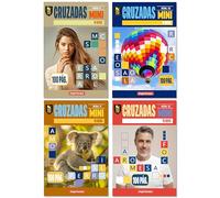 Pasatiempos Angel Europa Mega Pack Libros de Bolsillo, 100 páginas - Elige tu Pack de 3, 4 o 12 Libros de Sudokus, Sopas o Cruzadas - Formato Mini 11x16 cm, Envío Gratis (Pack 4 Libros Cruzadas)