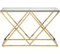 Pascal Morabito Mesa consola cristal templado transparente, dorado