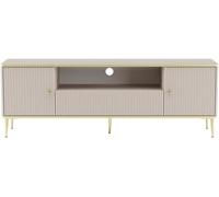 Pascal Morabito Mueble bajo de TV efecto madera beige, dorado