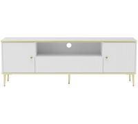 Pascal Morabito Mueble bajo de TV efecto madera blanco