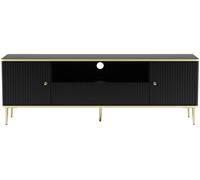 Pascal Morabito Mueble bajo de tv efecto madera negro