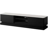 Pascal Morabito Mueble bajo de tv efecto madera negro, blanco