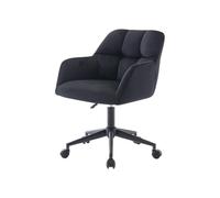 Pascal Morabito - Silla de Oficina - Terciopelo - Negro - Altura Ajustable - Pega de
