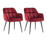 Pascal Morabito Vente-Unique - Silla Pega - L 58.5cm x A 62cm x H 78cm - Terciopelo - Granate